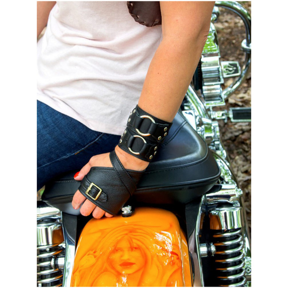 Leather half-gloves custom made by KvO Design - Picture 5 of 7